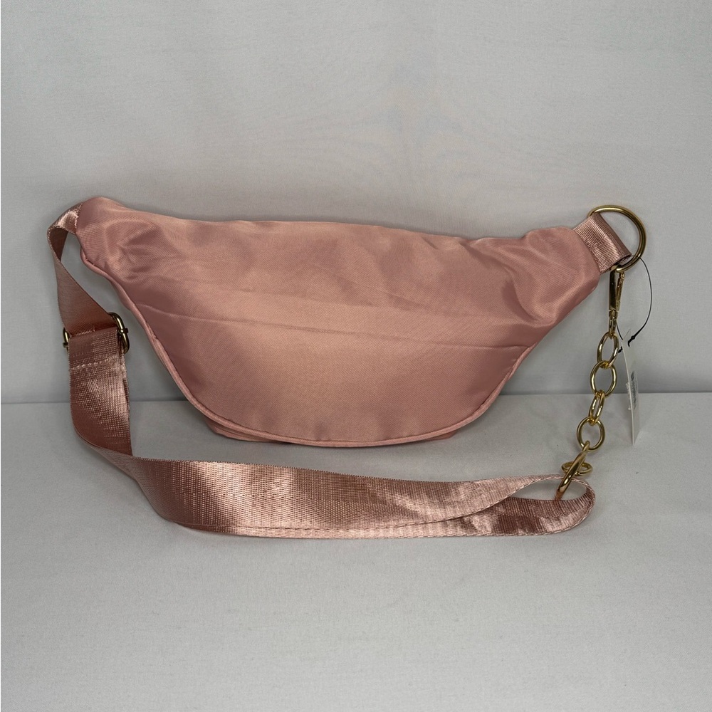 Remi Pink Quilted Belt Bag with Gold Accents - Picture 2 of 7